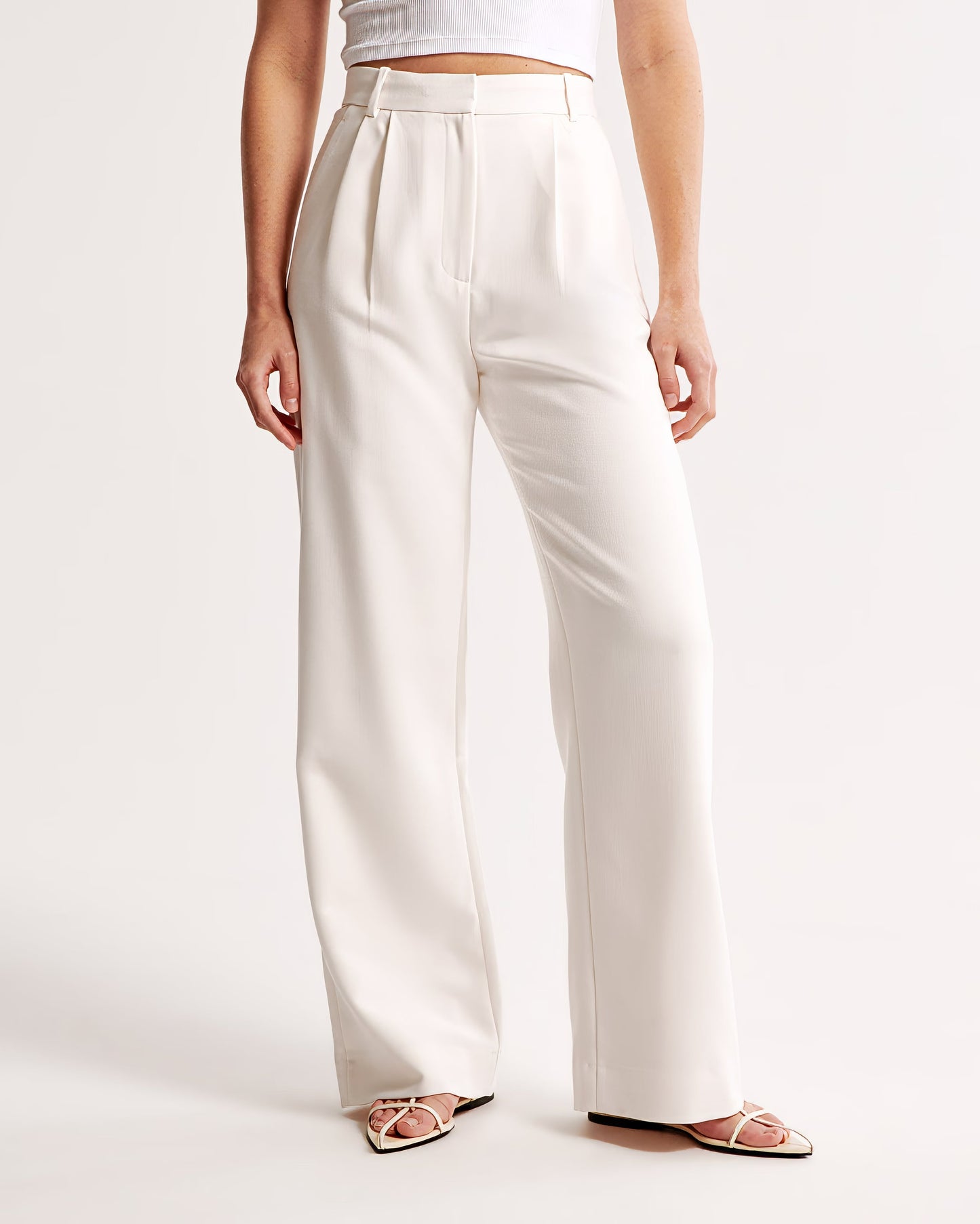 Elegante und bequeme, hoch taillierte weite Hose 